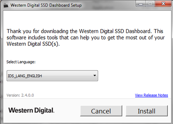 Western Digital Dashboard install older version