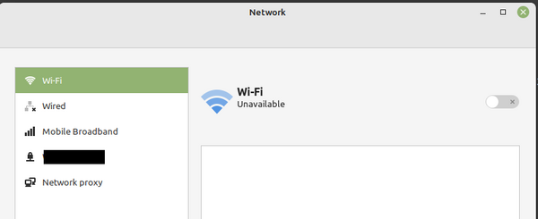 Wi-Fi unavailable in Linux Mint