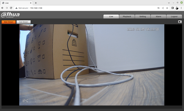 Dahua IP camera video stream now working in modern browsers