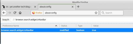 Firefox showing search field again