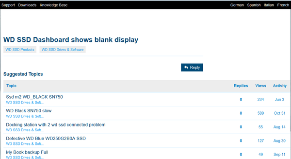 Western Digital community forums broken