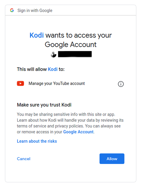 Google allow Kodi
