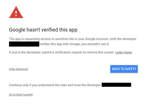 Google hasnt verified this app