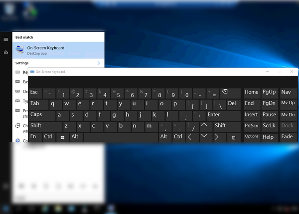 Virtual on-screen keyboard in Windows