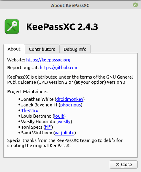 KeePassXC 2.4.3