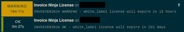 Invoice Ninja white label license monitoring Icinga 2