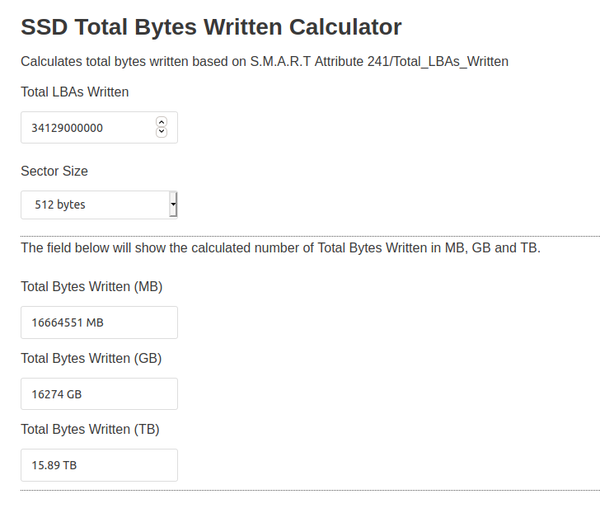 Crucial MX 500 total bytes written