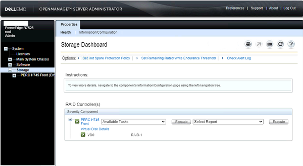 Dell OMSA 10.x PERC H745 storage raid controller