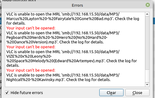 VLC error: VLC is unable to open the MRL