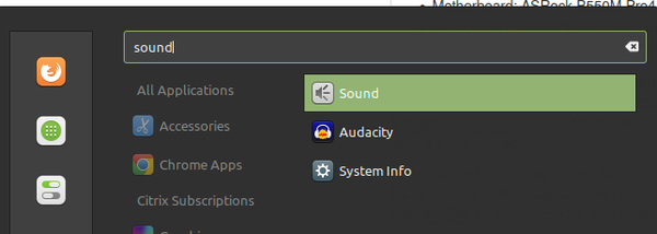 Sound Settings in Linux Mint