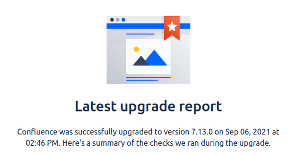 Confluence upgrade 7.13 successful