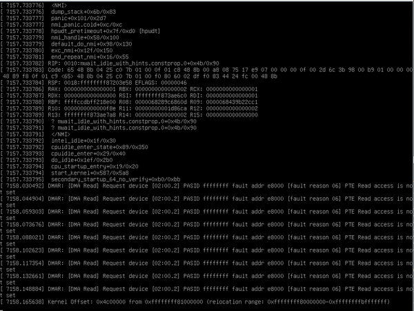 Bullseye crash, caused by HP ILO through hpwdt