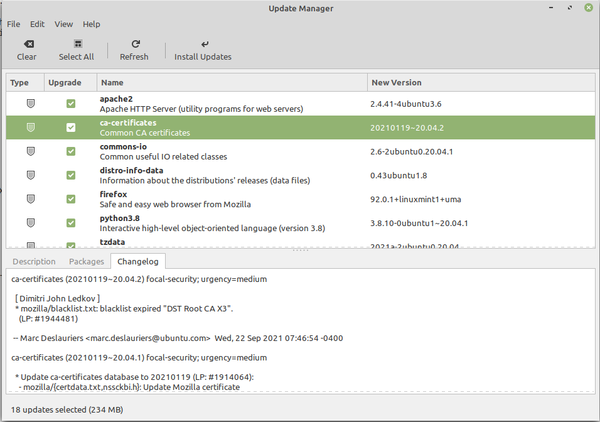 ca-certificates package update removes DST Root CA X3