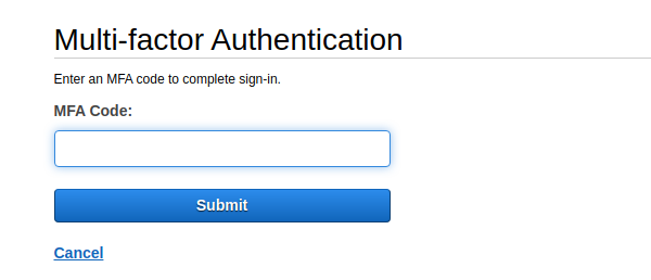 AWS asks for mfa token