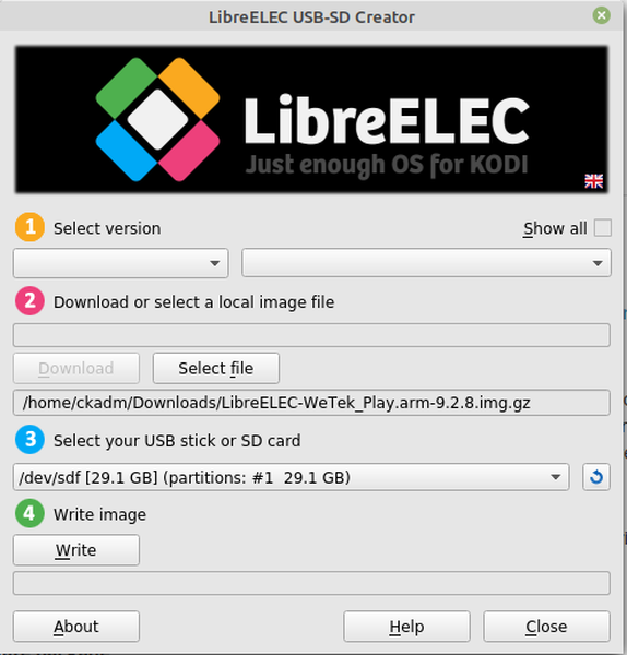 LibreElec SD Card Creator app