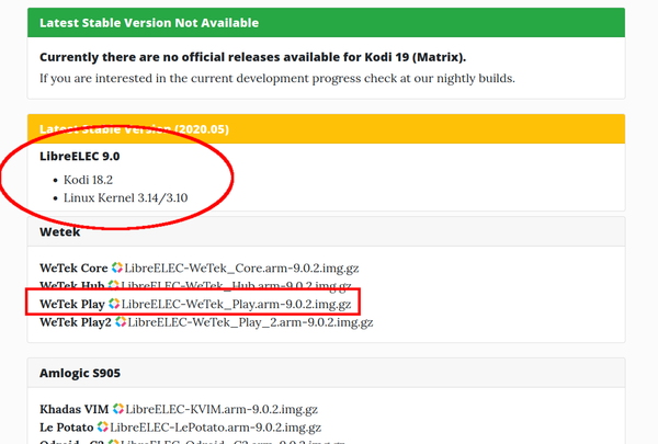 LibreElec download for Wetek devices