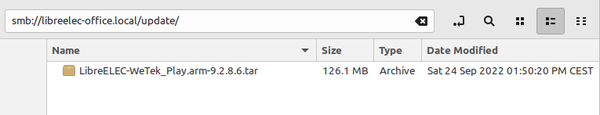 Libreelec samba share for updates