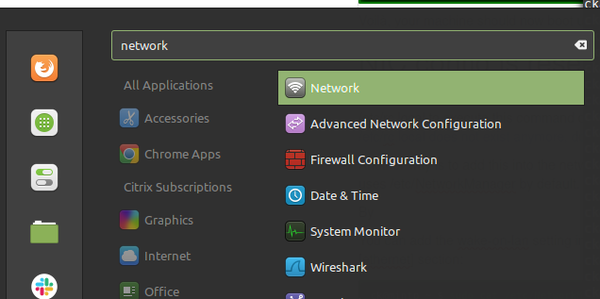 Network options in Linux Mint
