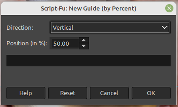 GIMP create new vertically centered helper line