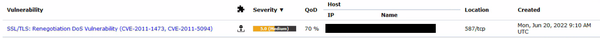 OpenVAS detected SSL/TLS Renegotiation DoS Vulnerability