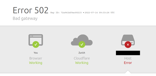 Cloudflare error 502