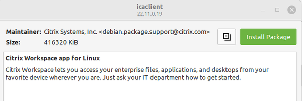 Install Citrix workspace app on Linux Mint