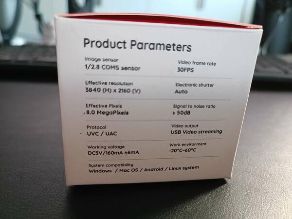 Foscam W81 Product Parameters on Box