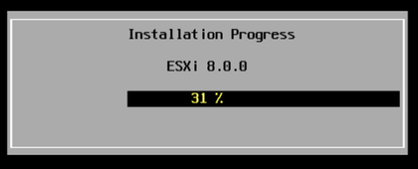 ESXi 8 installation in progress