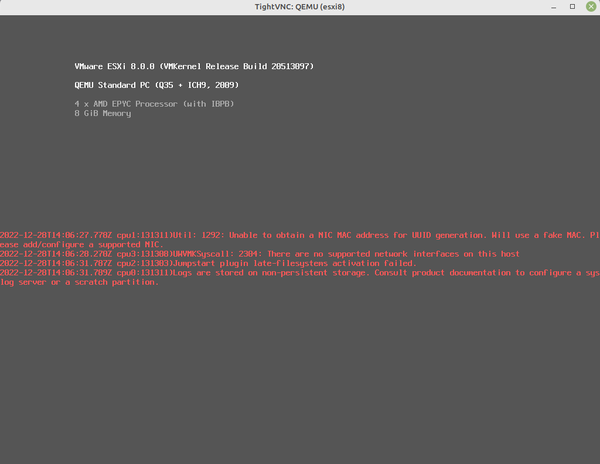 There are no supported network interfaces on this host error during ESXi installation