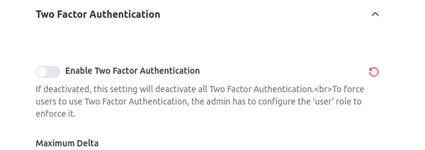 Disable two factor authentication in Rocket Chat