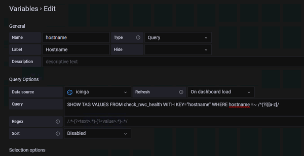 Grafana variable query using SHOW TAG VALUES with WHERE condition