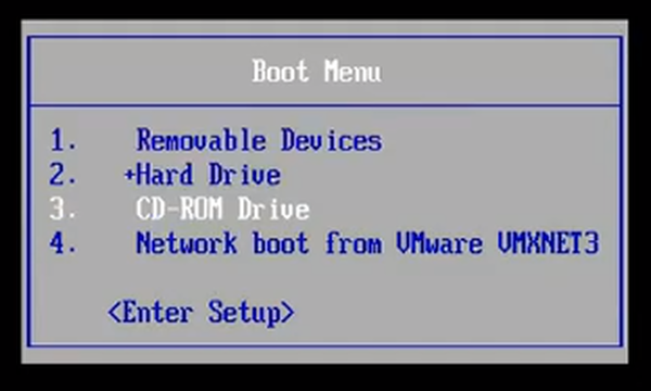 Classic Boot Menu in VMware VM