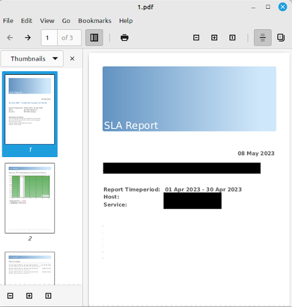 Thruk SLA report in PDF