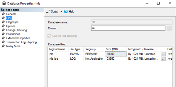 MSSQL database files increased