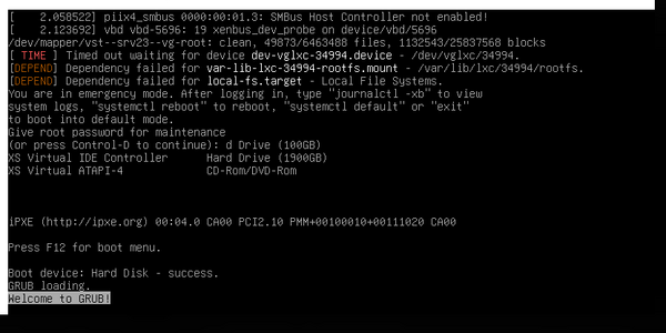 Debian failing to boot due to dependency error on file system mount