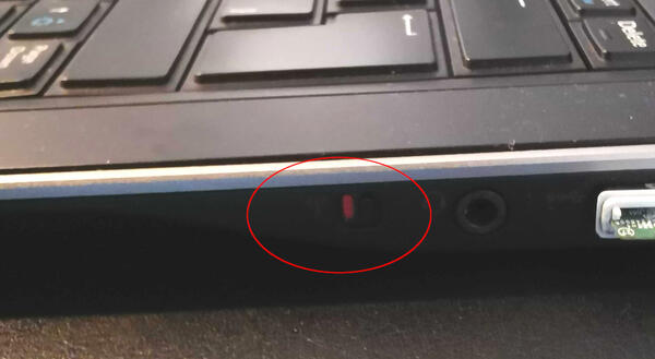 Wireless LAN toggle on the right edge on Dell Latitude notebook