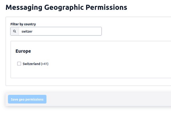 Twilio geo permissions