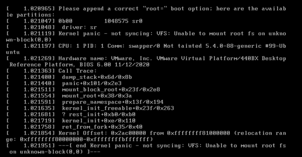 Kernel panic during boot
