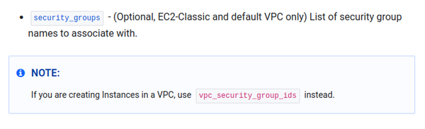 aws_instance security_groups note