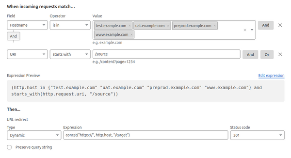 Dynamic Redirect Rule in Cloudflare