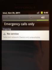 Motorola Milestone Selected network unavailable
