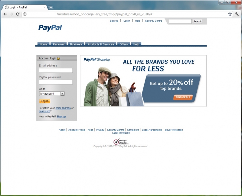 Paypal Phishing Website uploaded through vulnerability