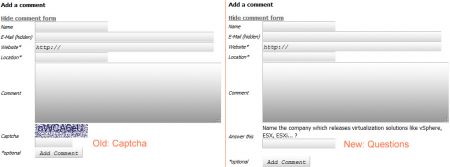 Blog Comment Form: Captcha vs. Question