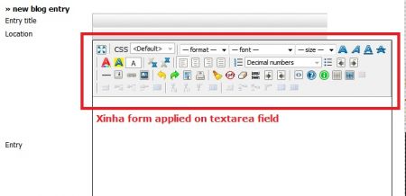 Xinha form editor