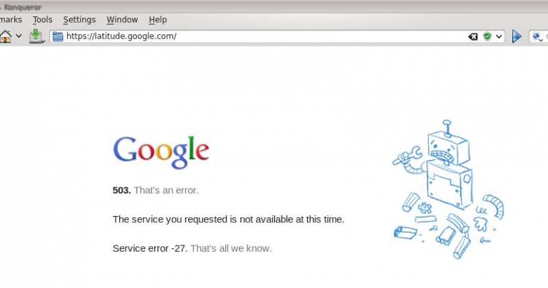 Google Latitude Server Error 503