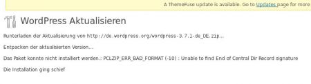 Wordpress Update: PCLZIP_ERR_BAD_FORMAT