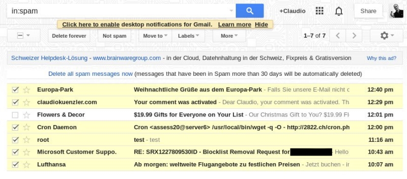 gmail tagging real mails as spam