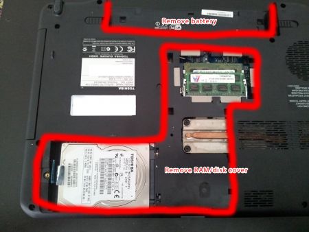 CPU replacement on Toshiba Satellite notebook