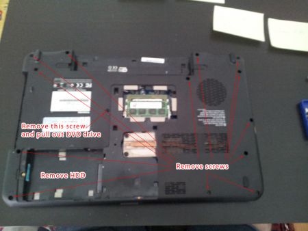 CPU replacement on Toshiba Satellite notebook